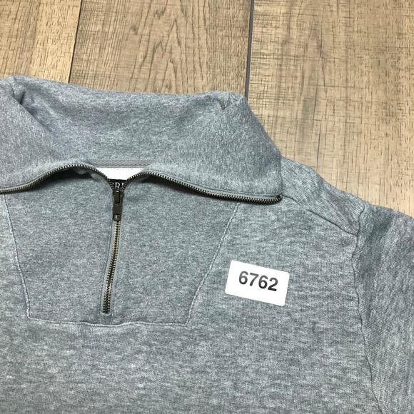 J.CREW Sweatshirt Womens Size L Gray Heritage Terry Quarter Zip Pullover Cozy - Picture 10 of 10